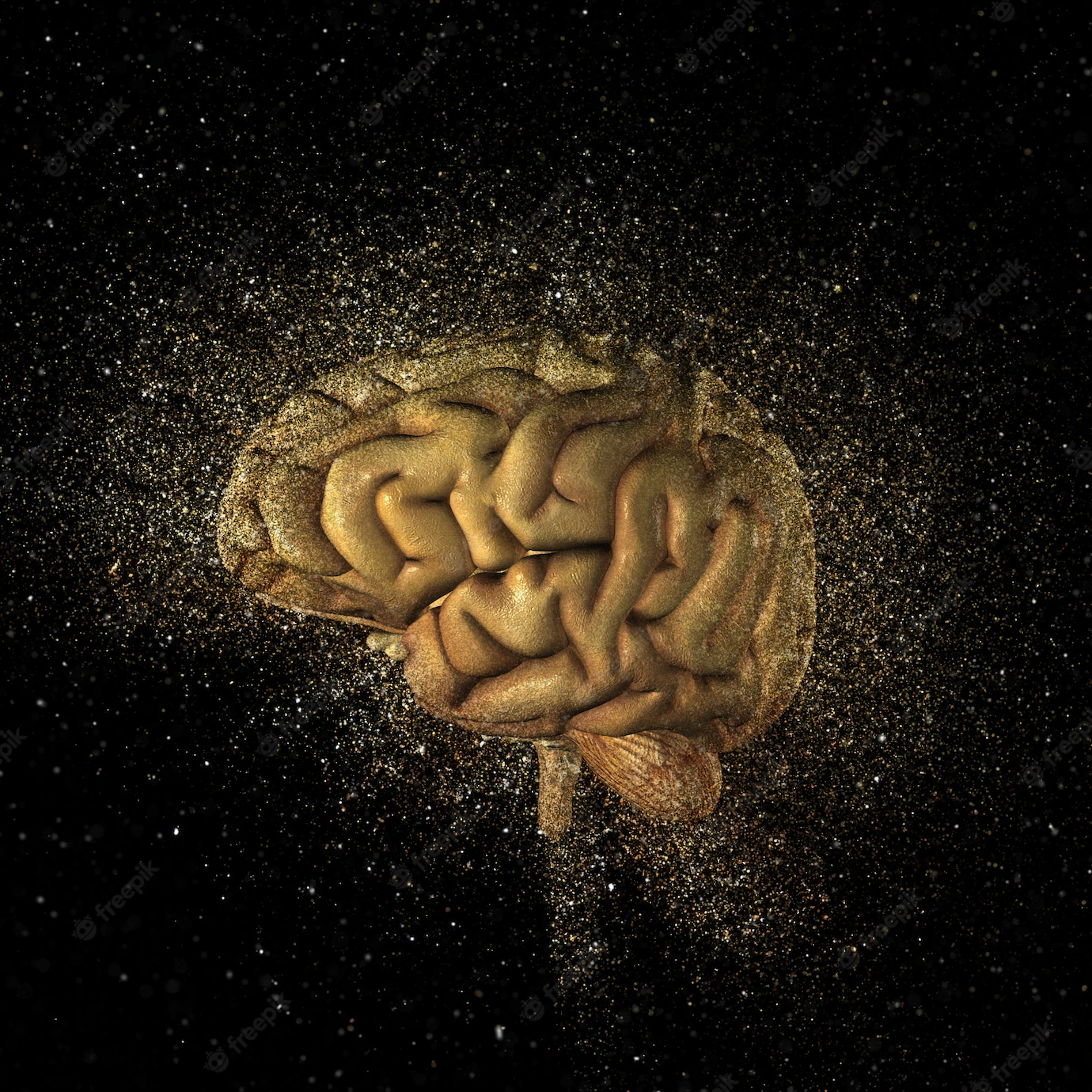 3d Render Brain With Glitter Explosion Effect 1048 4199