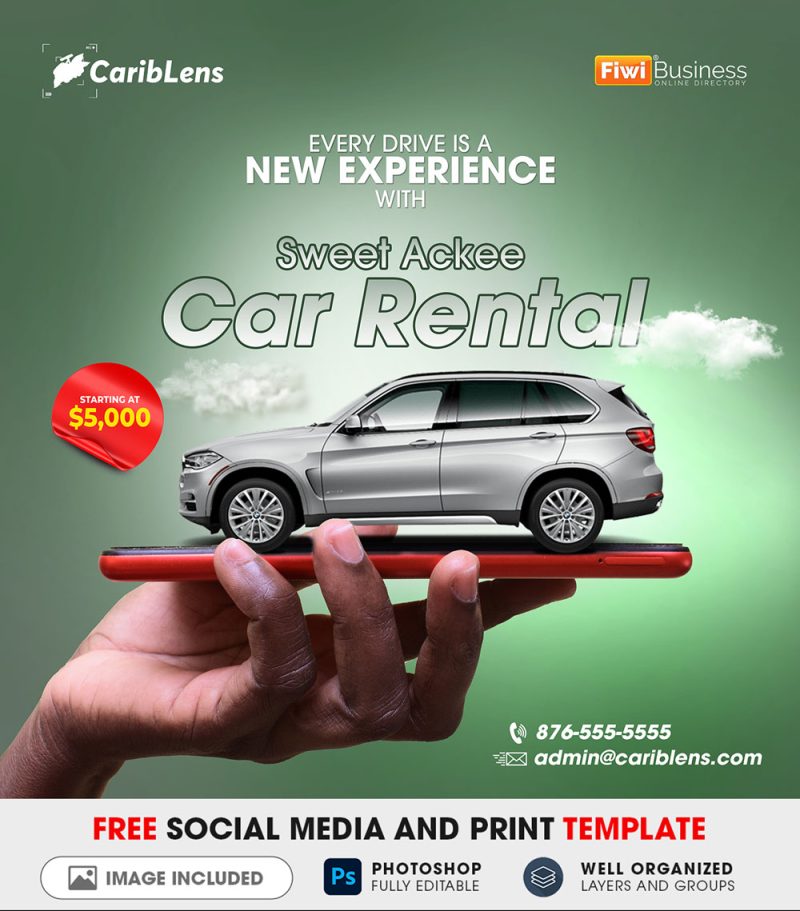 Social media and print Car sale flyer or Poster PSD template free download