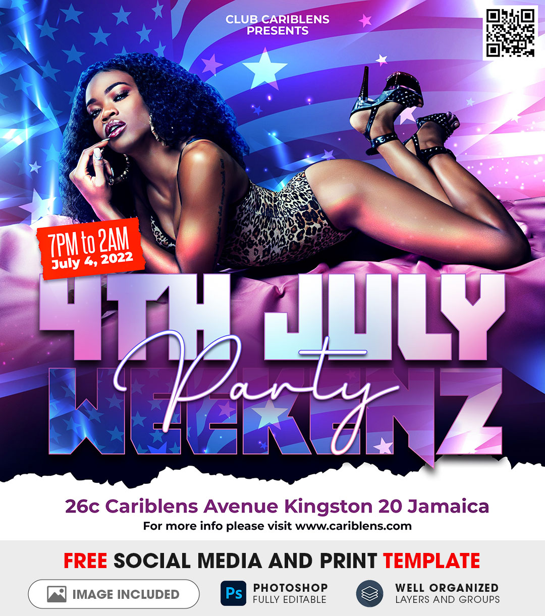 Usa American 4th Of July Party Flyer Template Free Psd Download Copy