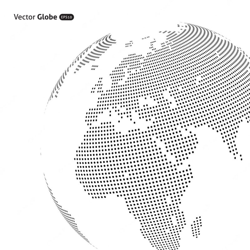 Abstract dotted globe Premium Vector