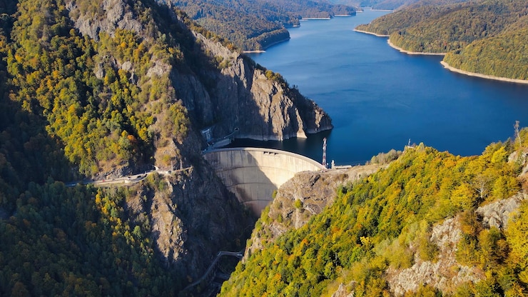 Aerial Drone View Vidraru Dam Romania 1268 19331