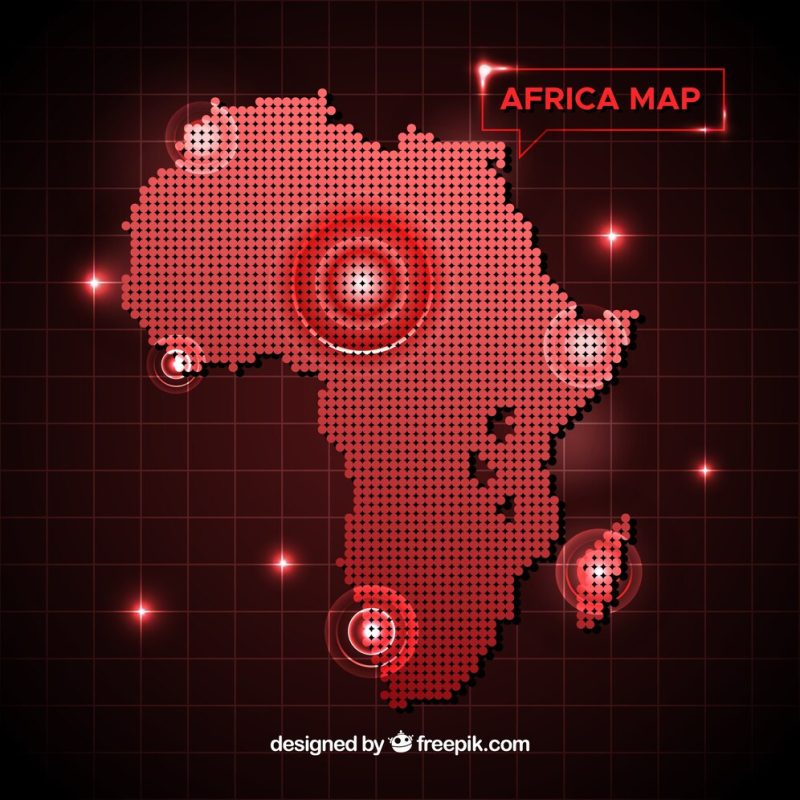 Africa map background with dots Free Vector