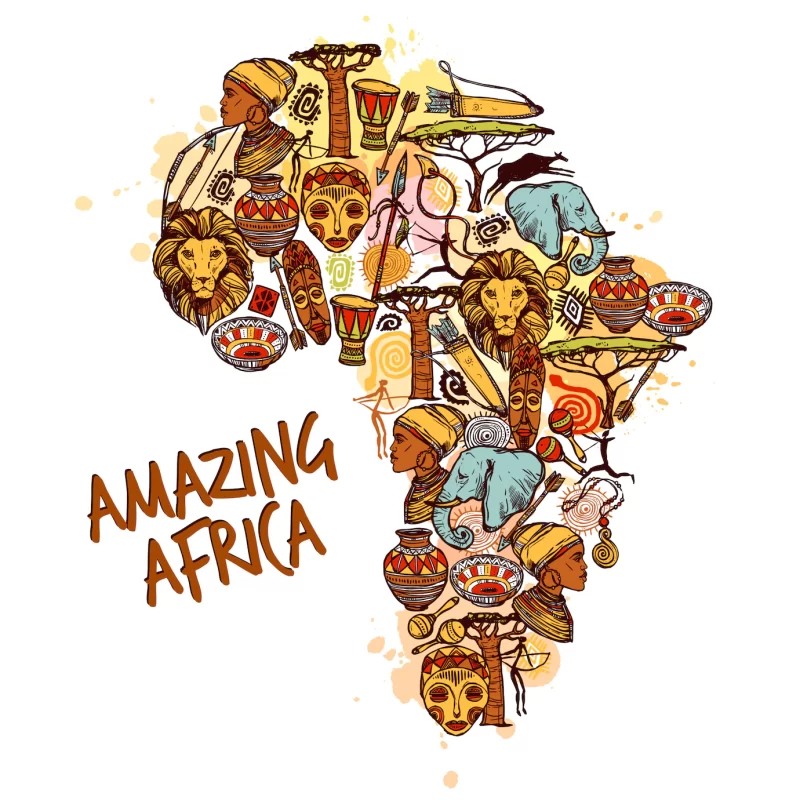 Africa sketch concept Free Vector