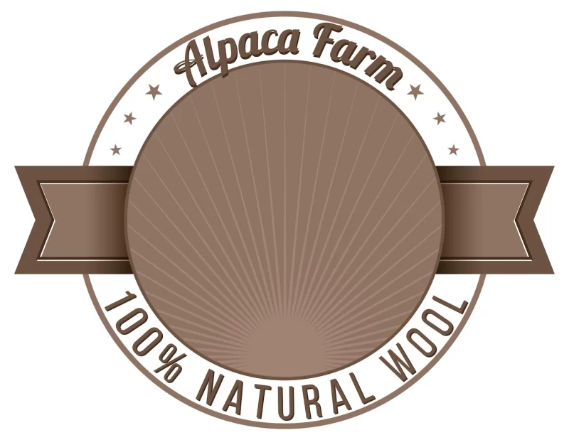 Alpaca farm logo template for wool products Free Vector