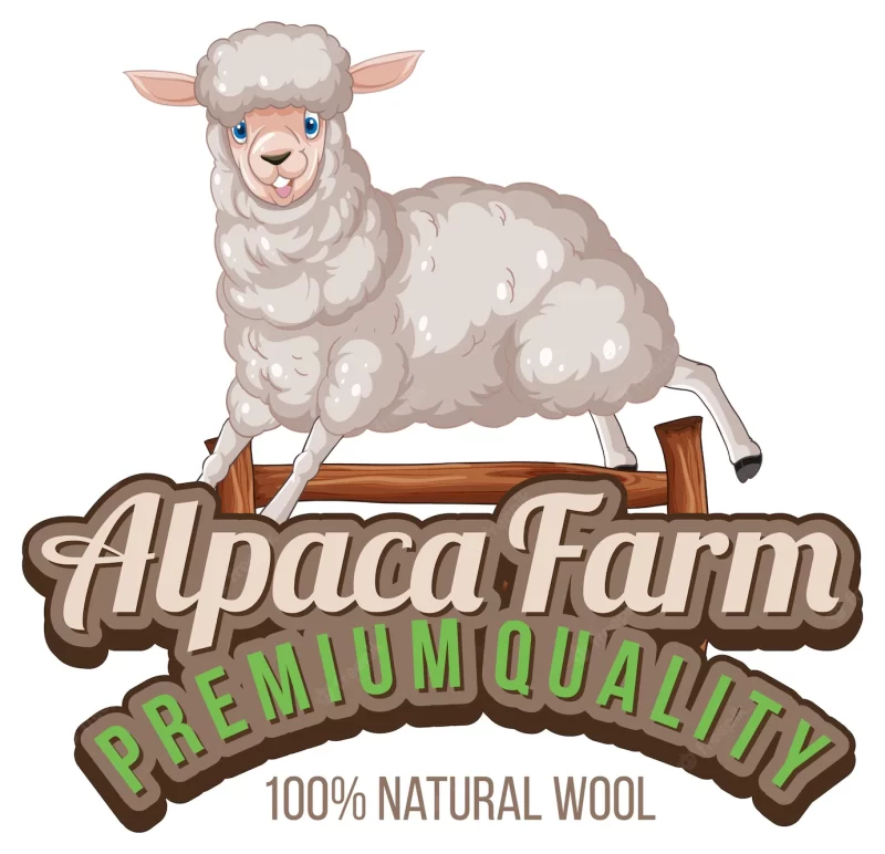 Alpaca farm logo for wool products Free Vector