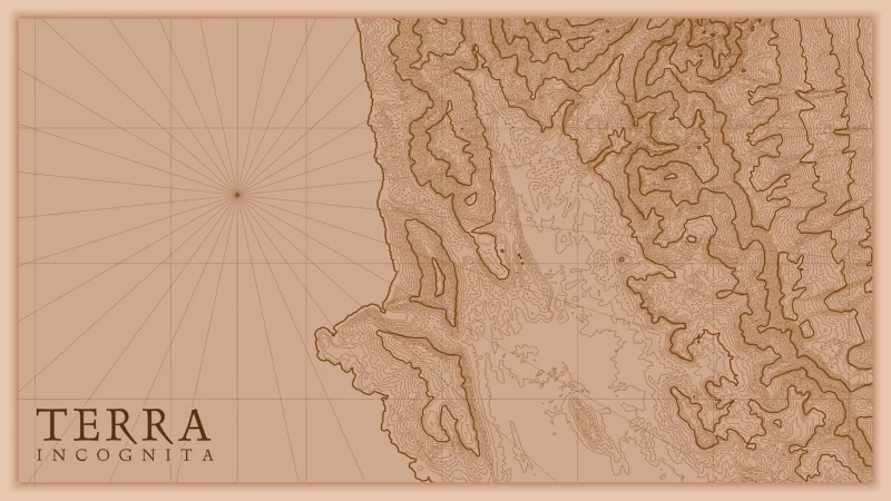 Ancient abstract earth relief old map. generated conceptual elevation map of fantasy landscape. Free Vector