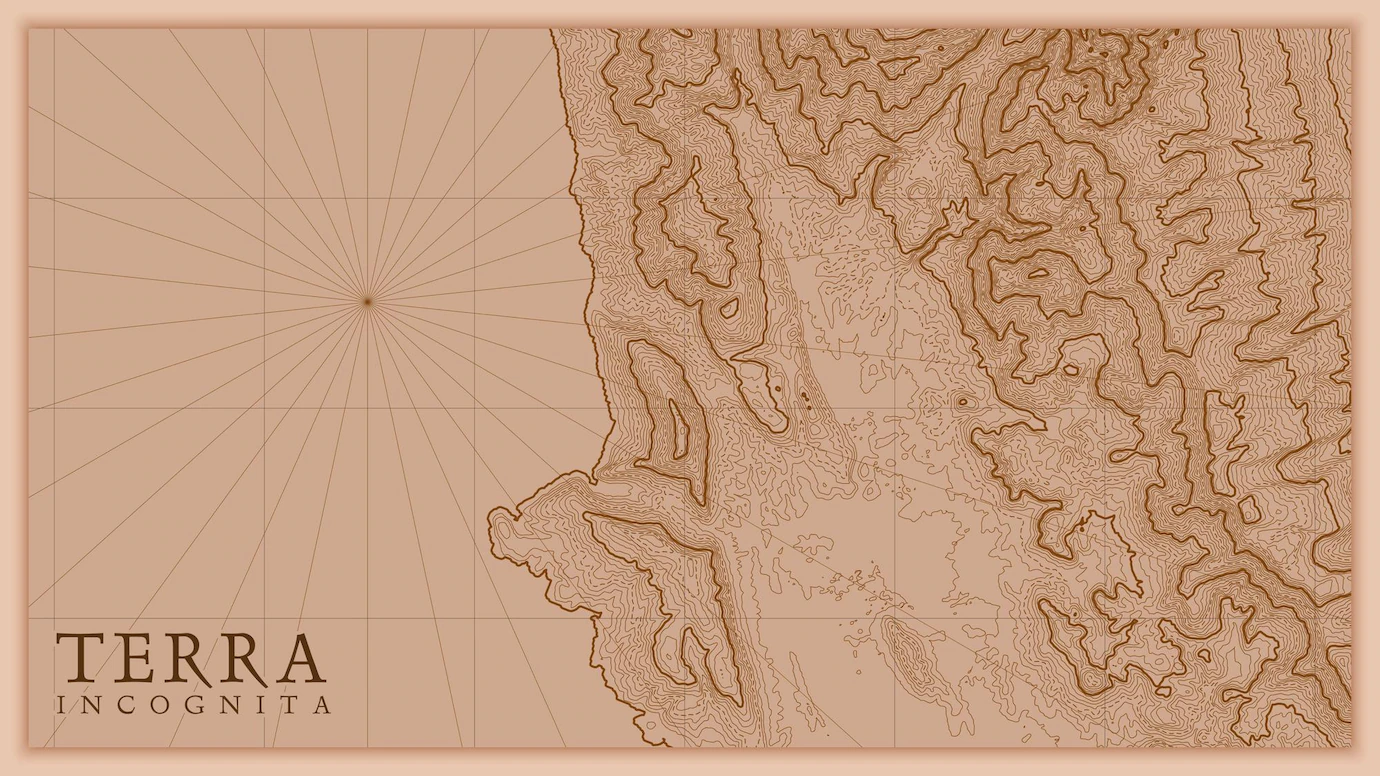 Ancient Abstract Earth Relief Old Map Generated Conceptual Elevation Map Fantasy Landscape 1217 4326