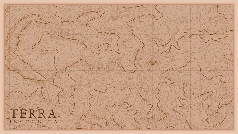 Ancient abstract earth relief old map. generated conceptual vector elevation map of fantasy landscape. Free Vector