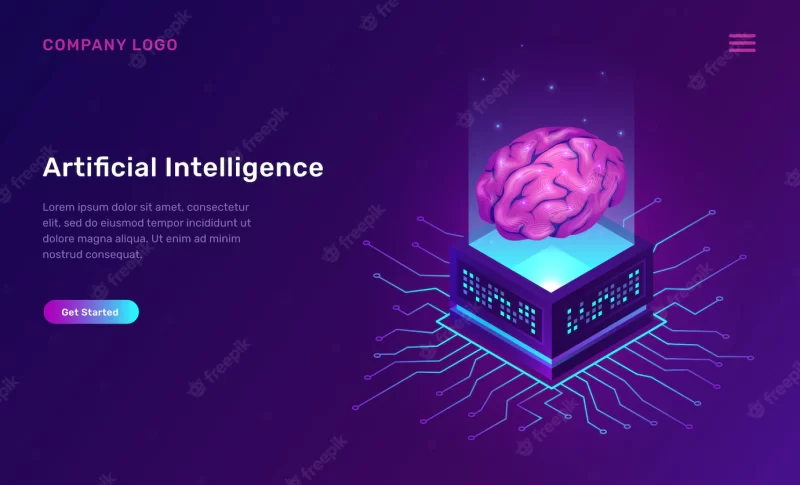 Artificial intelligence or ai isometric concept Free Vector