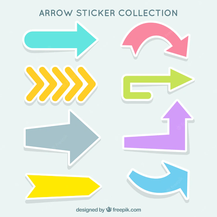 Assortment Decorative Arrows Stickers With Different Colors 23 2147579574