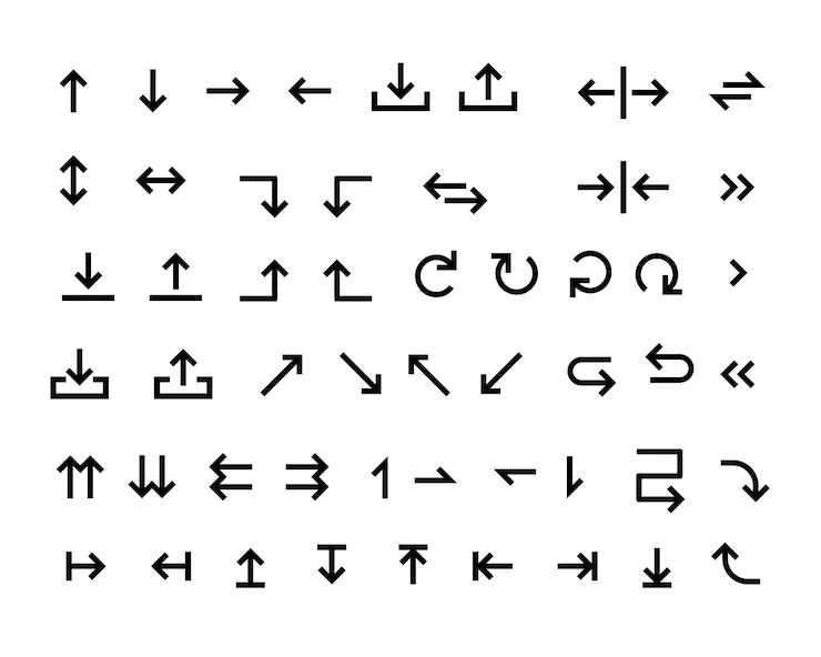 Big Set Black Arrow Icons 1017 19618