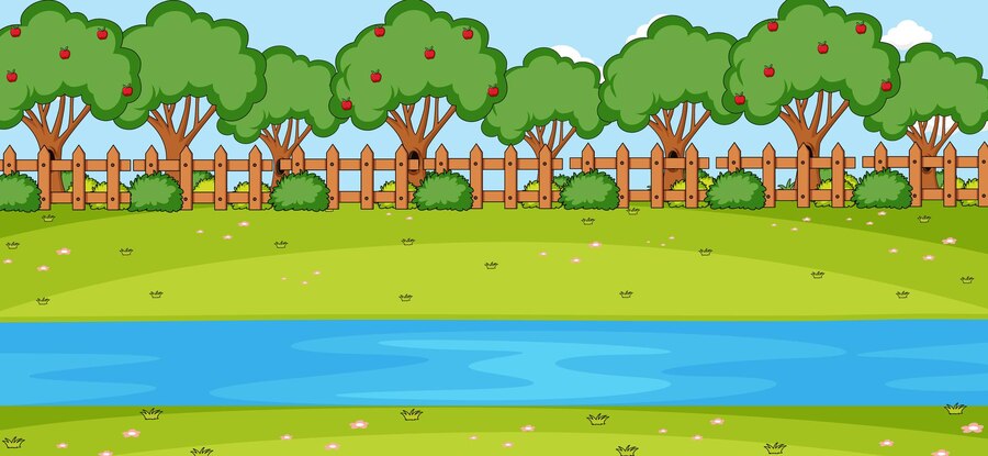 Blank Horizontal Scene With River Park 1308 55893