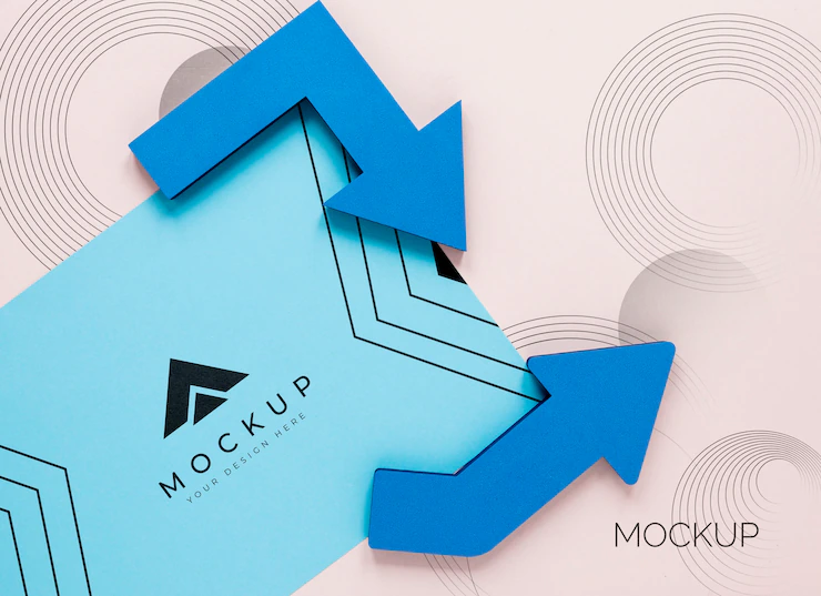 Blue Arrows Business Mock Up Card 23 2148475273