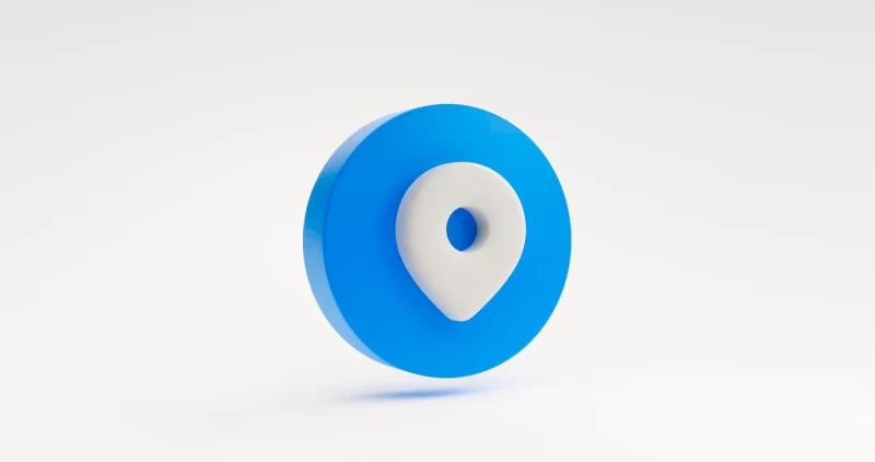 Blue pointer pin location navigation gps search map marker sign icon or symbol website element concept illustration on white background 3d rendering Free Photo