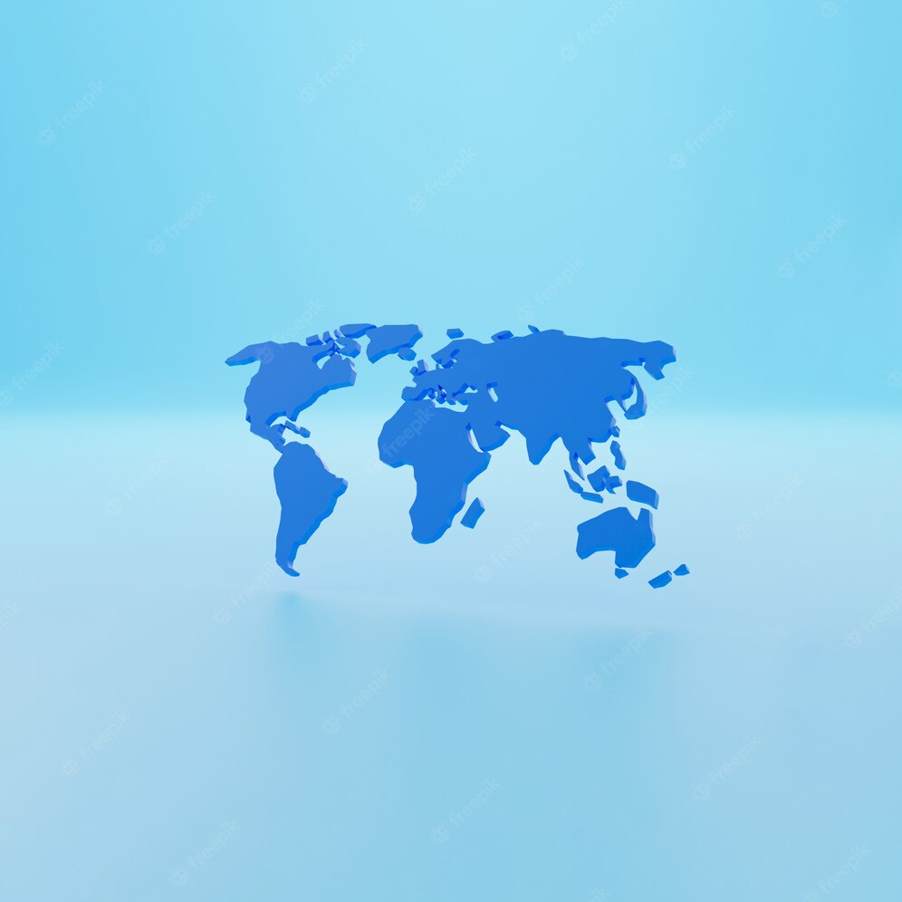 Blue World Map 3d Illustration Isolated Blue Background 3d Render 549897 60