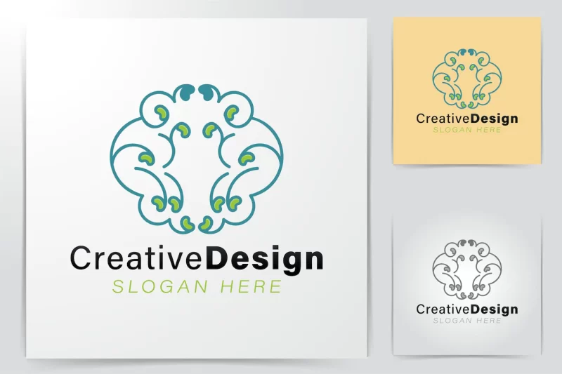 Brain logo ideas. inspiration logo design. template vector illustration. isolated on white background Free Vector