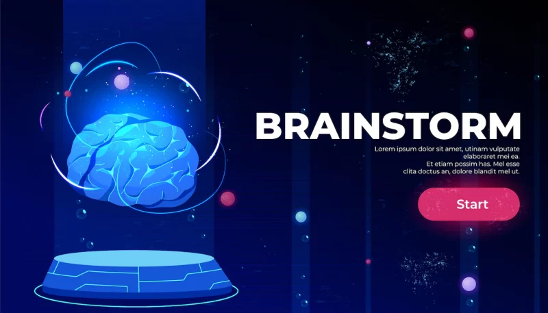 Brainstorm landing page, artificial intelligence Free Vector