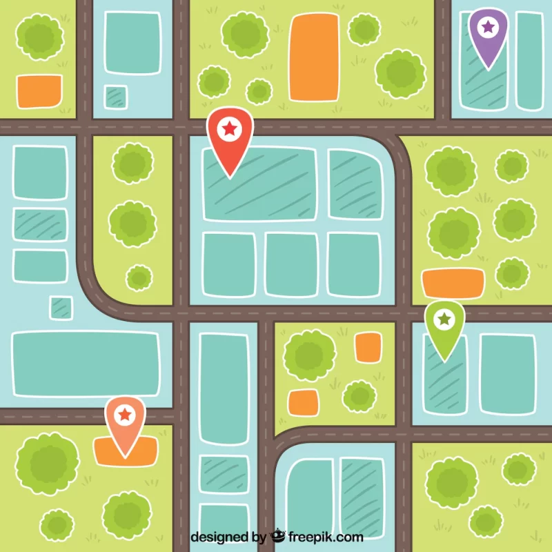 City map illustration background Free Vector