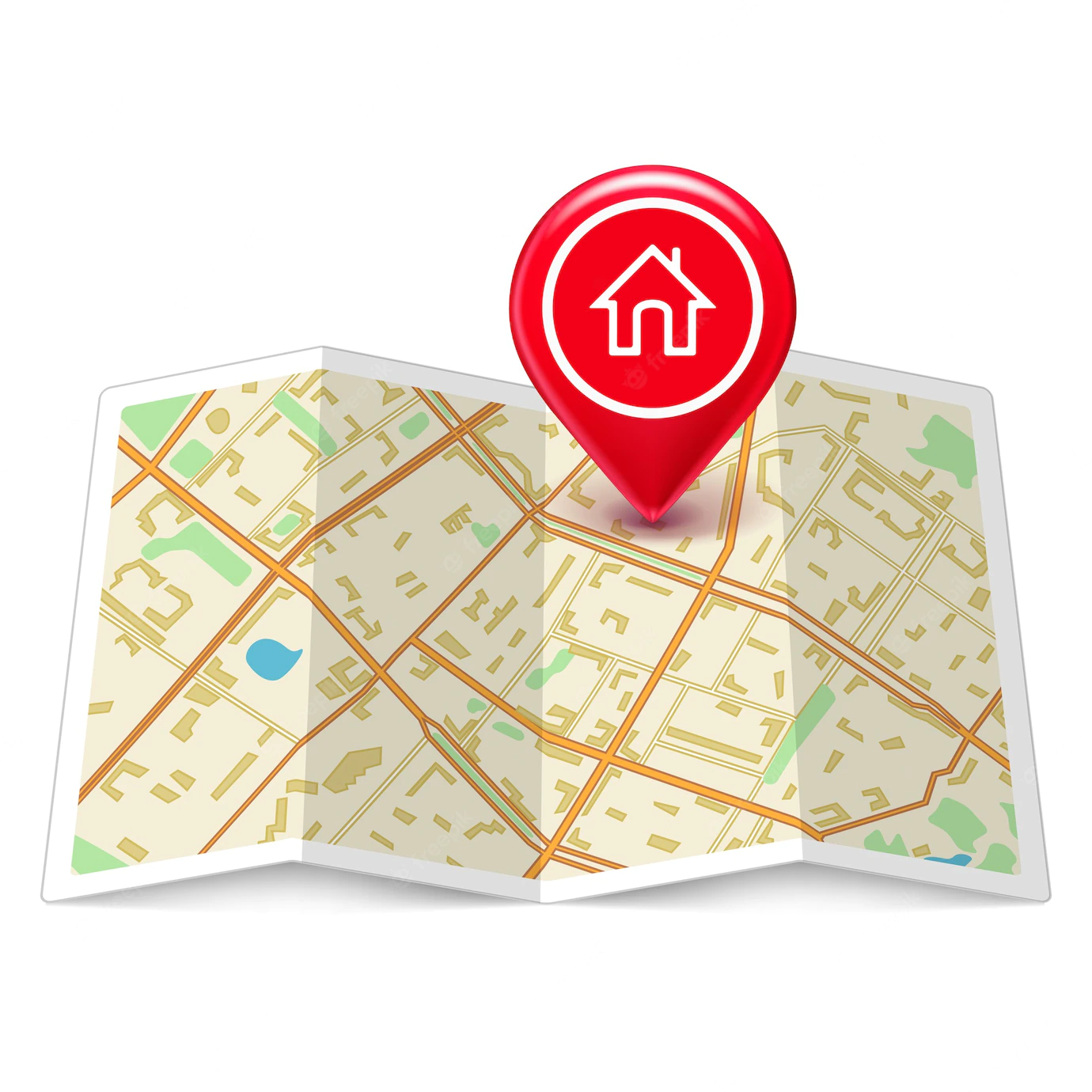 City Map With Label Home Pin 1284 42340