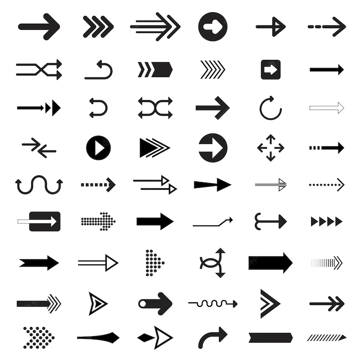 Collection of illustrated arrow signs Free Vector