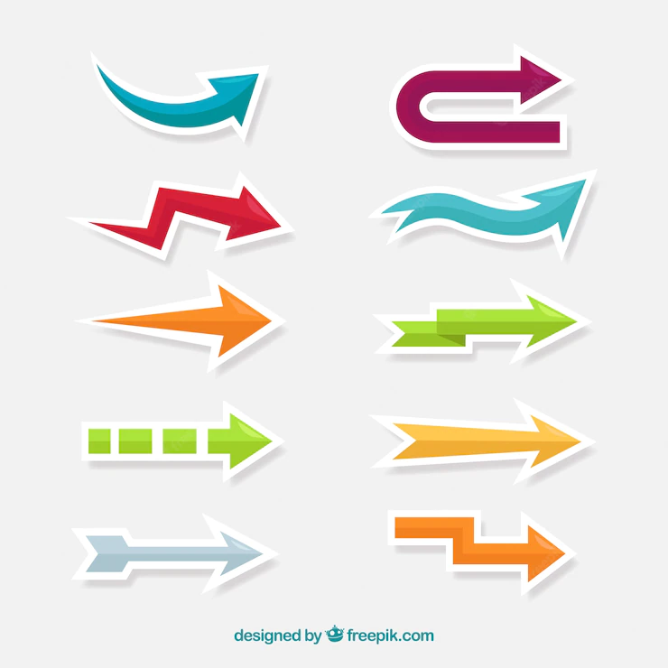 Colorful Arrow Stickers Flat Design 23 2147614121
