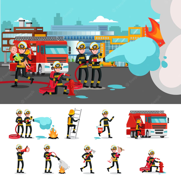 Colorful Firefighting Composition 1284 40533