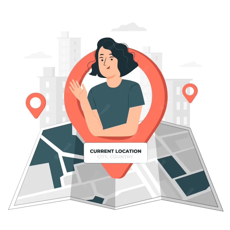 Current location concept illustration Free Vector