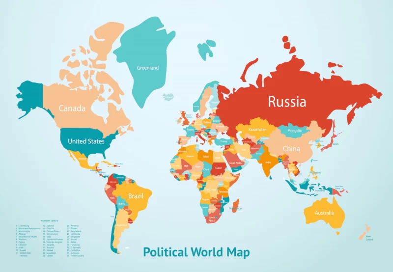 Earth map countries Free Vector