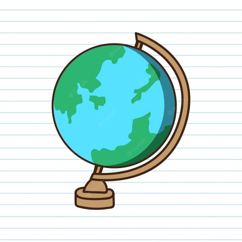 Educational globe on a paper background vector Free Vector