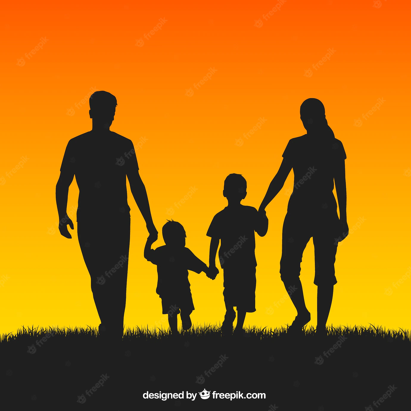 Family silhouettes Free Vector