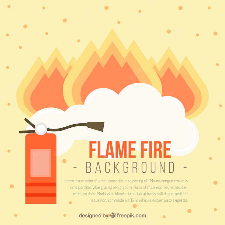 Fire Extinguisher Background Flames Flat Design 23 2147607384