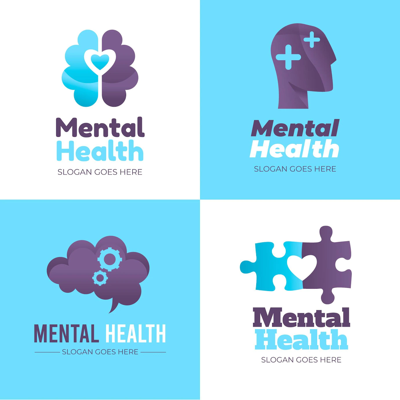 Flat Mental Health Logos Collection 23 2149047061