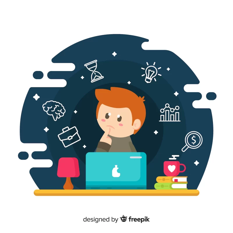 Flat thinking concept Free Vector
