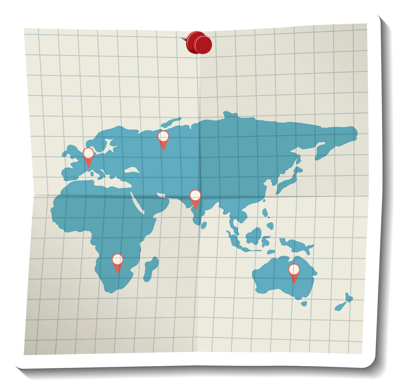 Folded Paper World Map 1308 64832