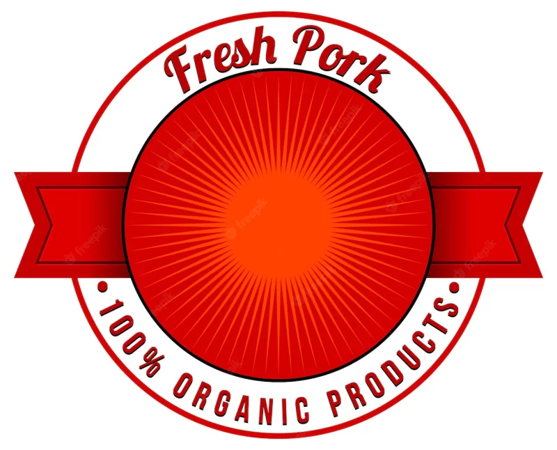 Fresh pork organic product logo template Free Vector