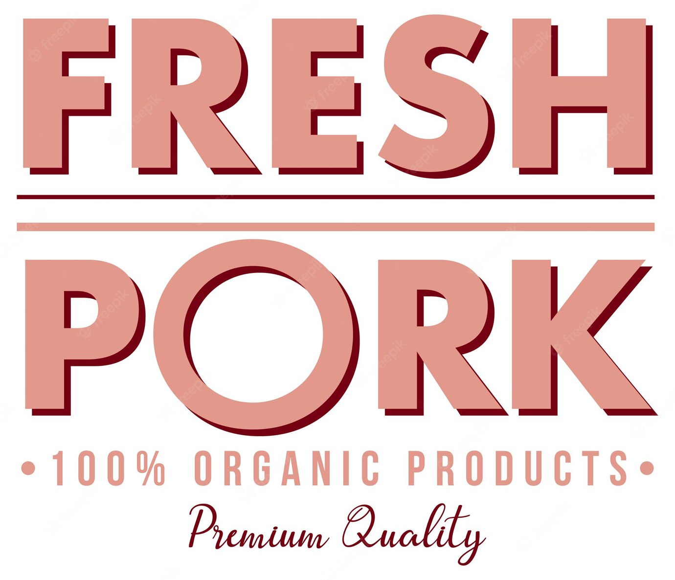 Fresh Pork Word Logo Design Organic Meat Products 1308 108416
