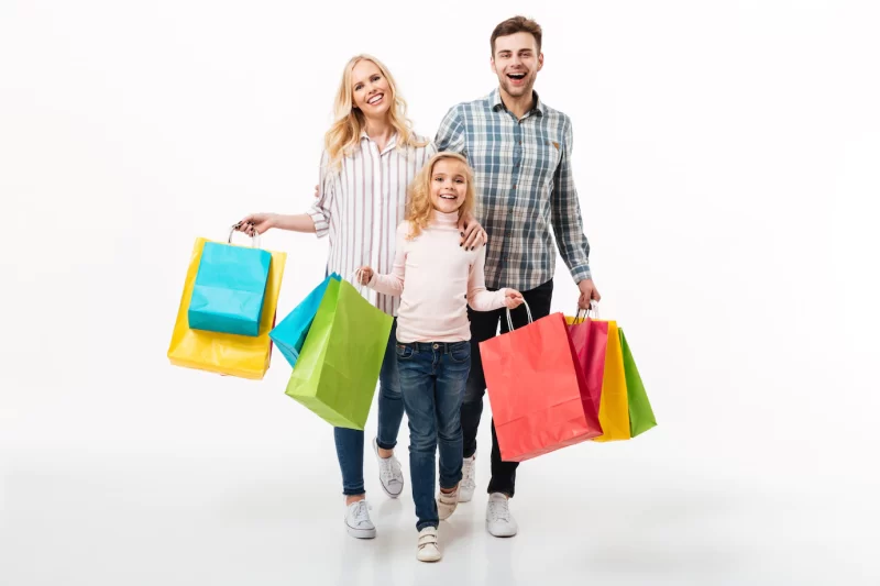 Full length portrait of a happy family Free Photo