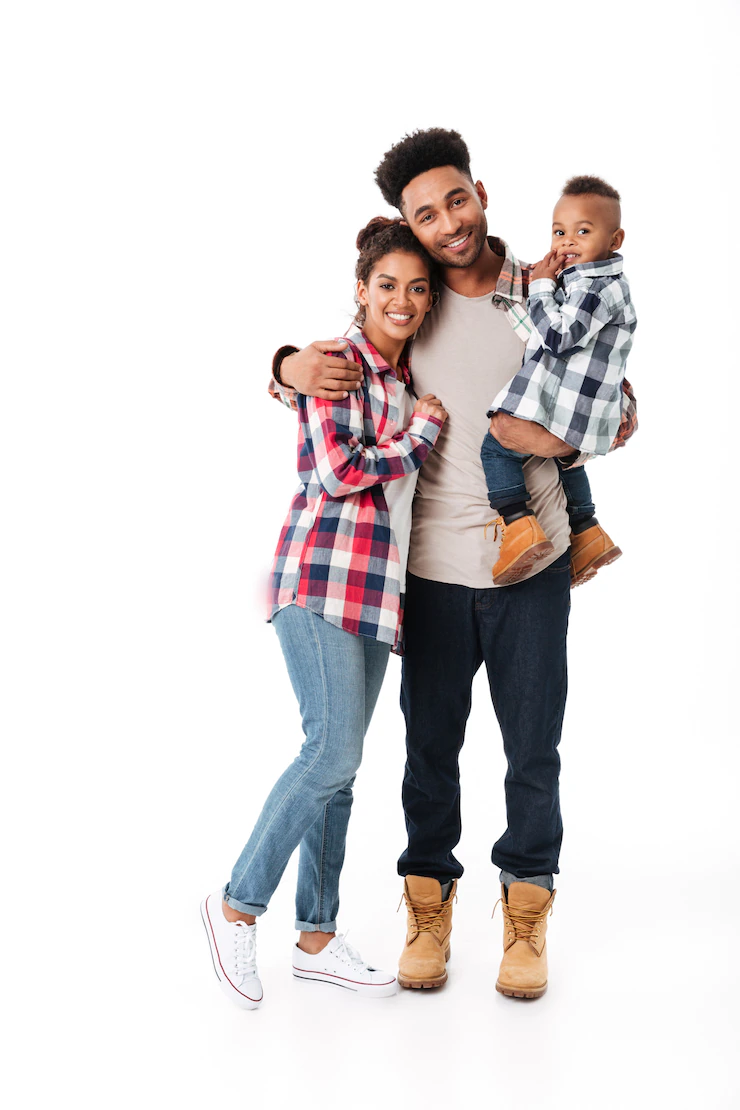 Full Length Portrait Happy Young African Family 171337 5044