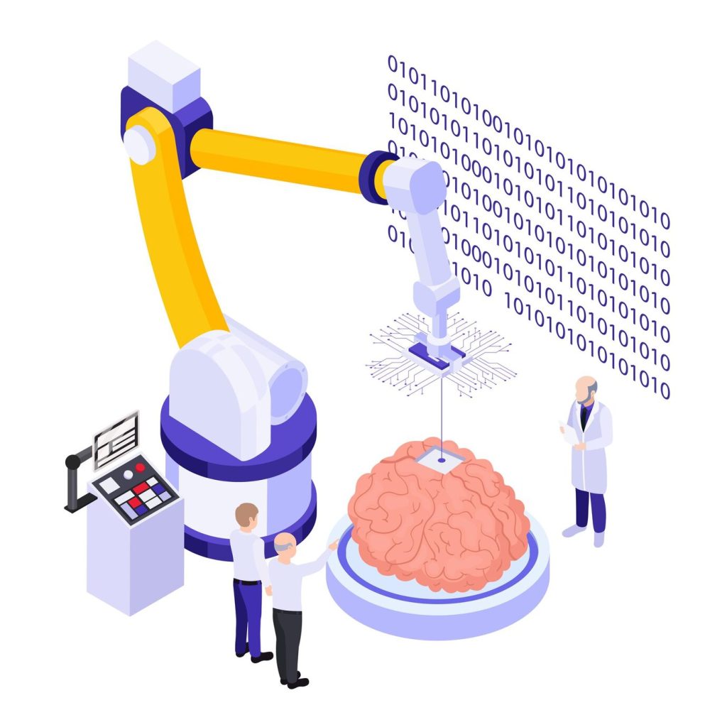 Fully automated brain chip installation system illustration Free Vector ...