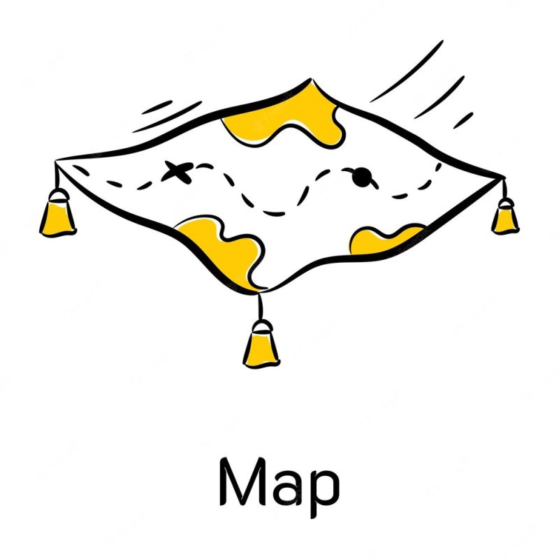 Get your hands on this skillfully crafted hand drawn icon of map Premium Vector