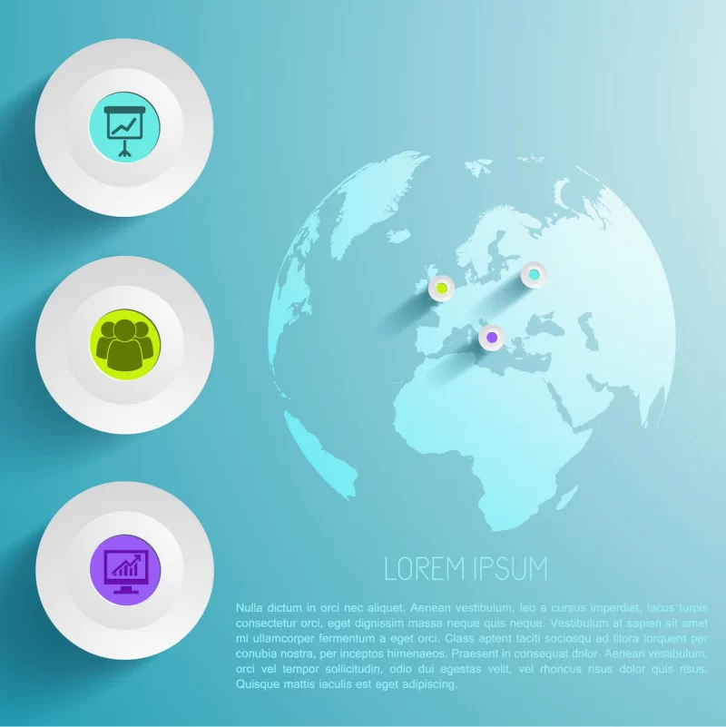 Global infographic template Free Vector