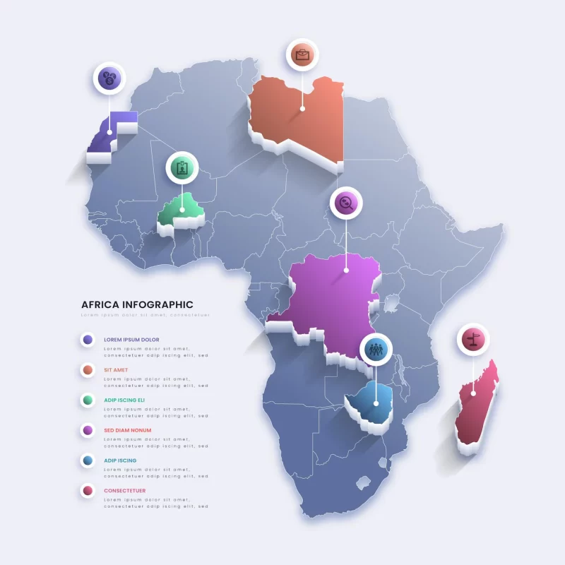 Gradient Africa map infographic Free Vector