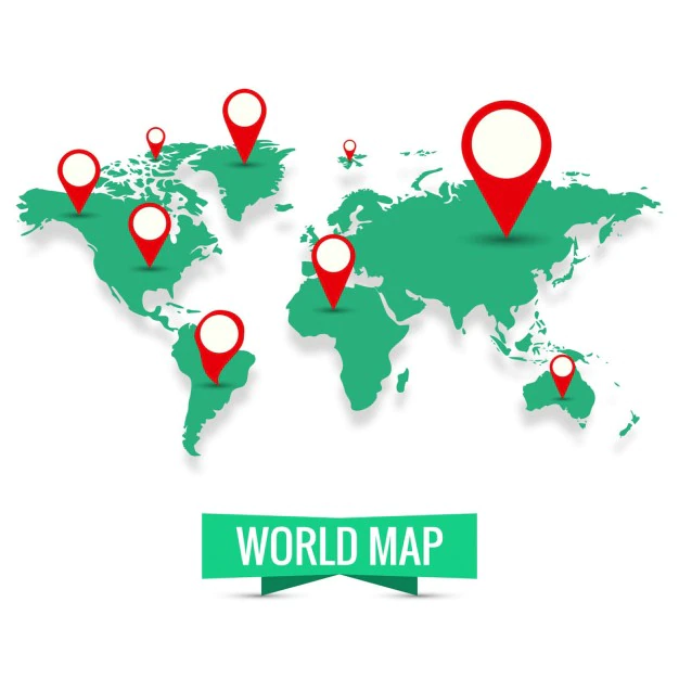 Green World Map 1035 6409