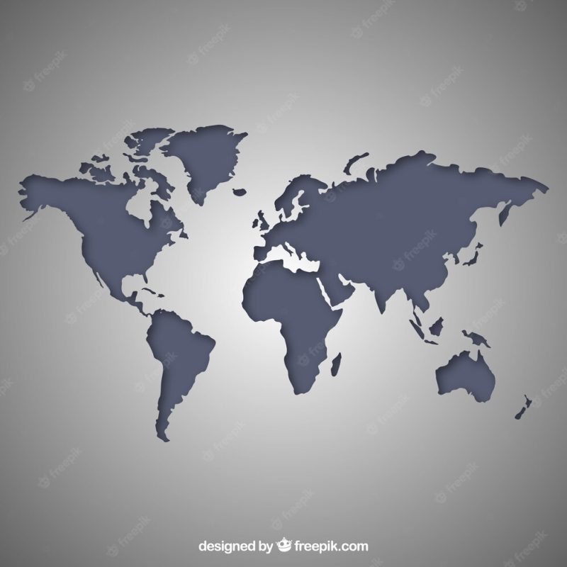 Grey world map Free Vector