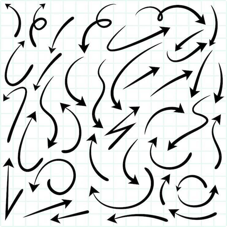 Hand Drawn Creative Arrow Set Design 1035 20510