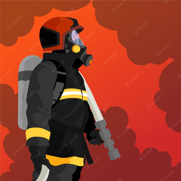 Hand Drawn Flat Design Firefighters Putting Out Fire 52683 75134