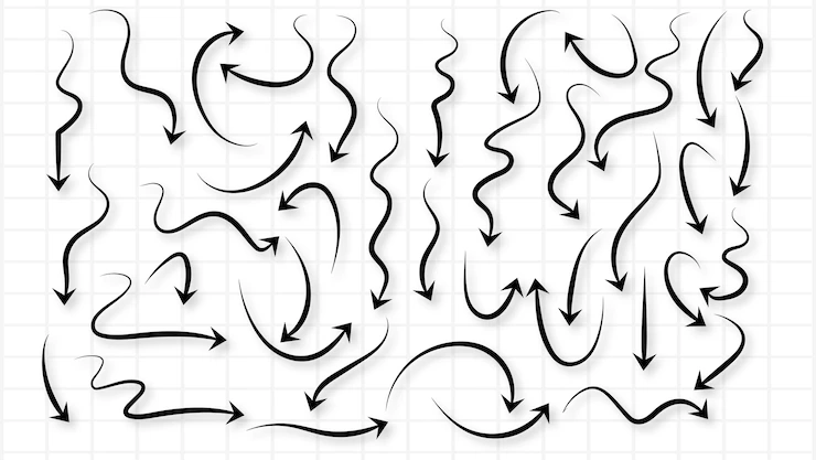 Hand drawn stylish arrow set design Free Vector