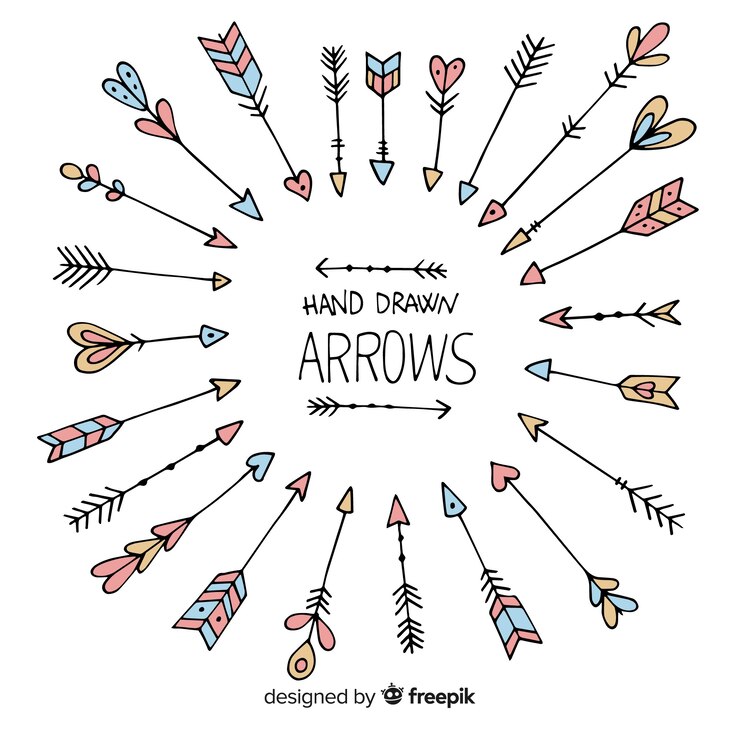 Handdrawn arrow collection Free Vector