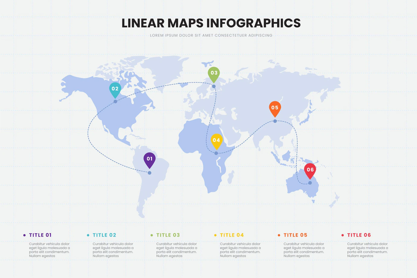 Infographic Template With Linear Map 23 2148657521