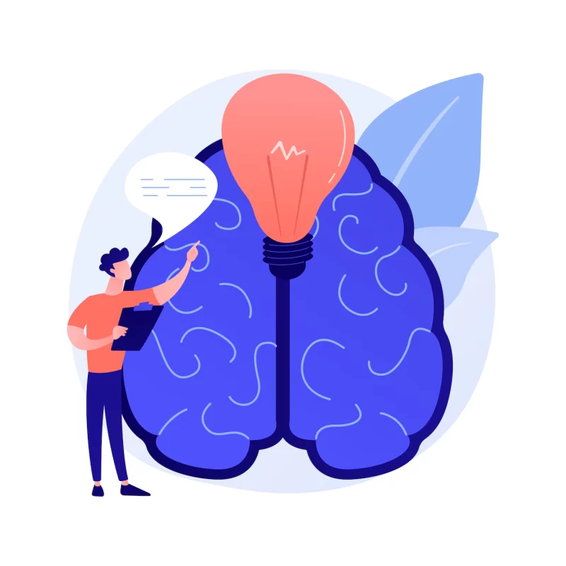Innovative ideas generation. creative thinking, cognitive insight and inspiration, genius inventive mind. successful problem solution search. Free Vector